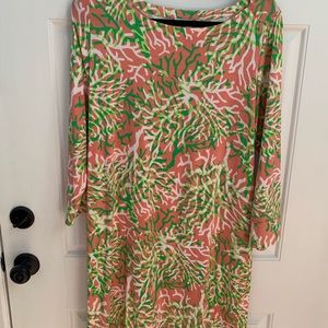 Pink and green dress